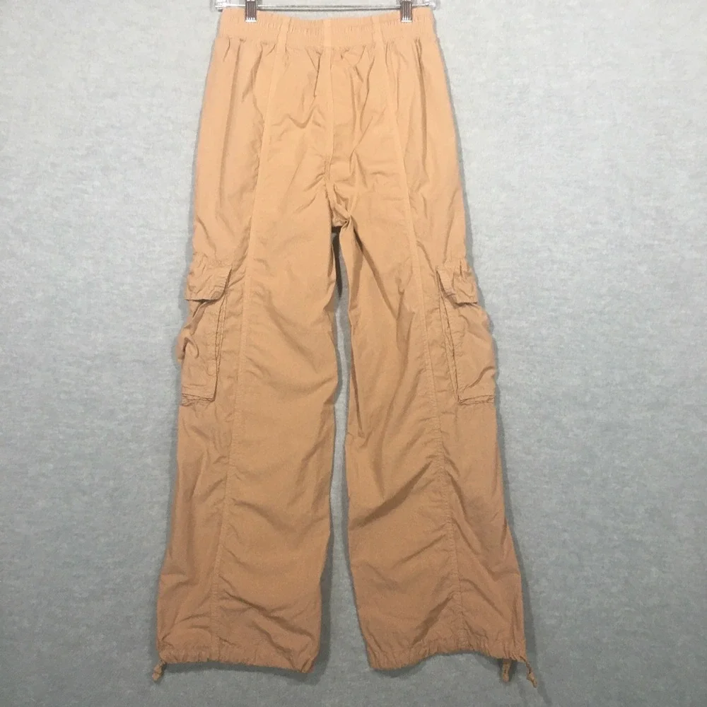 Aerie XS Tan Cargo Pants Lightweight Drawstring Tie Cuffs Elastic High‎ Waist